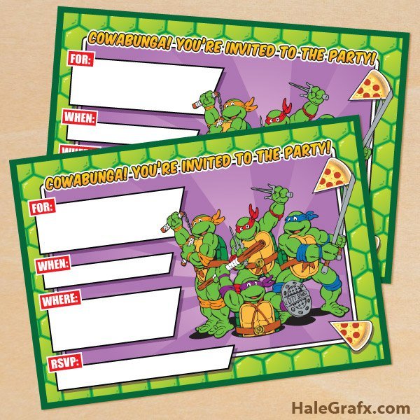 Ninja Turtle Birthday Invitations Printable