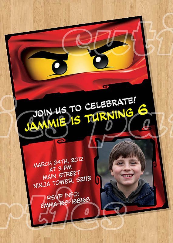 Ninjago Personalized Invitations