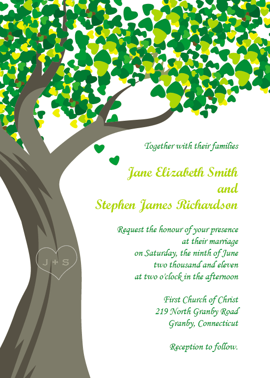 Oak Tree Wedding Invitation Templates