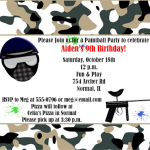 Paintball Invitations Print Your Own