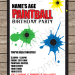 Paintball Party Invitation Templates