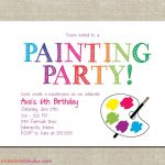 Painting Party Birthday Invitations Printable