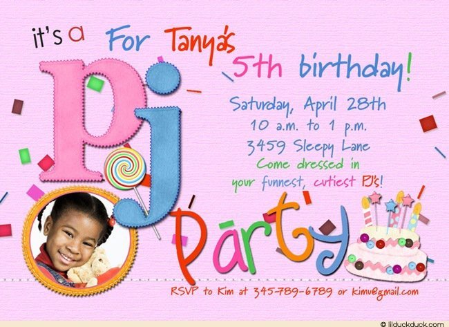 Pajama Party Invitation Wording