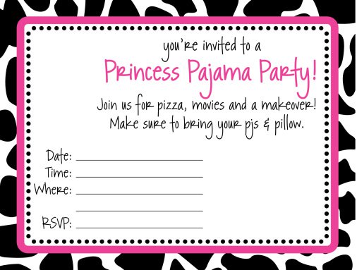 Pajama Party Invitations Wording Ideas
