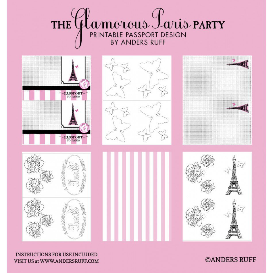 Paris Passport Party Invitations