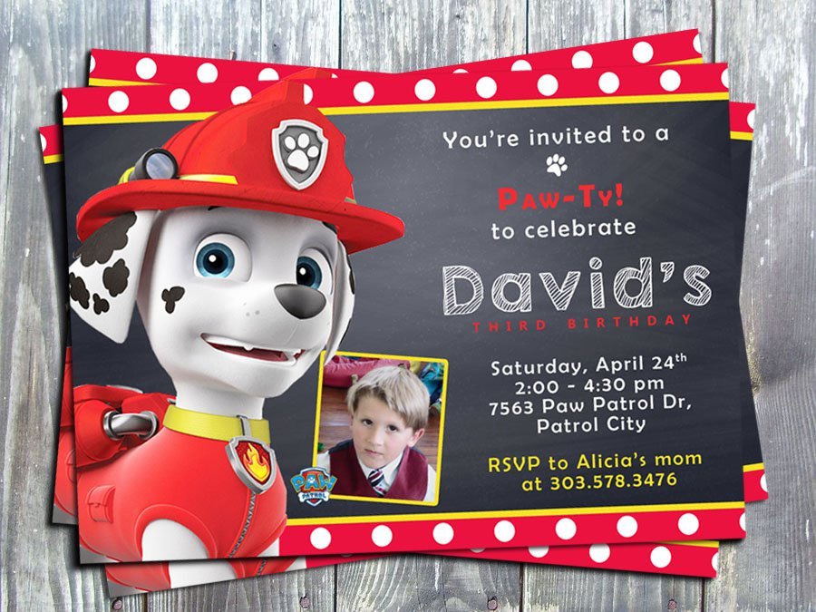 Paw Patrol Party Invitations