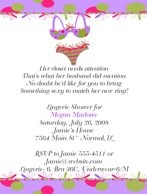 Personal Bridal Shower Invitations Wording