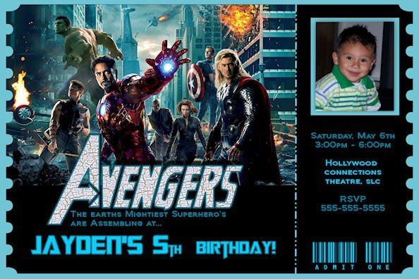 Personalized Avengers Birthday Invitations