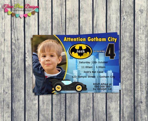 Personalized Superhero Birthday Invitations