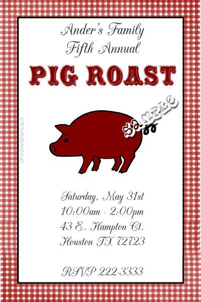 Pig Roast Party Invitation Templates