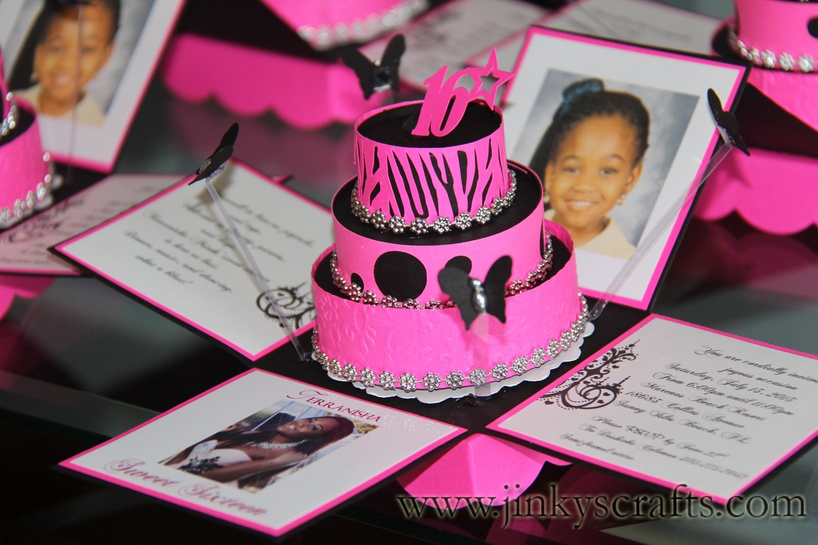 Pink And Black Zebra Invitations