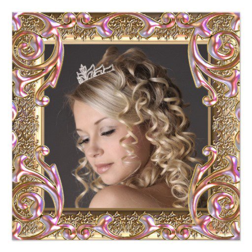 Pink And Gold Birthday Invitations