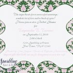 Pink And Green Damask Invitations