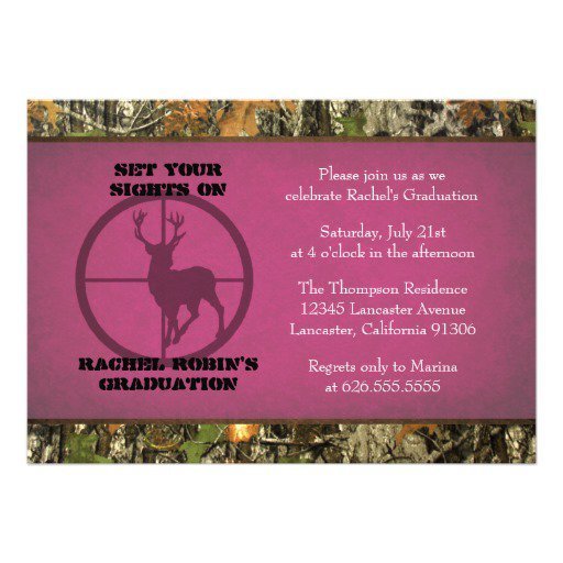 Pink Camo Graduation Invitations