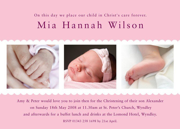 Pink Christening Invitations Uk