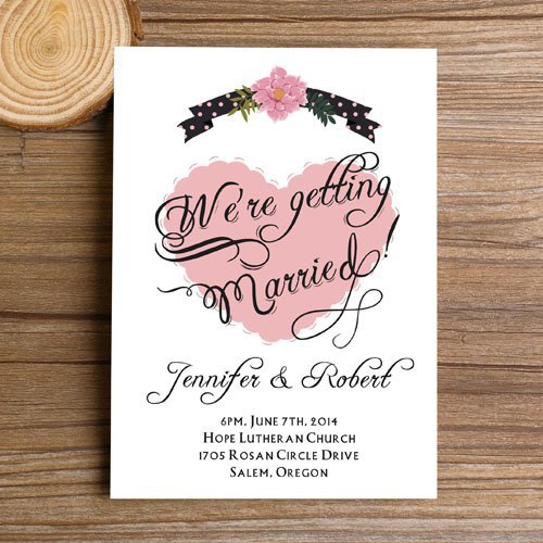 Pink Heart Invitations