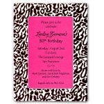 Pink Leopard Birthday Invitations