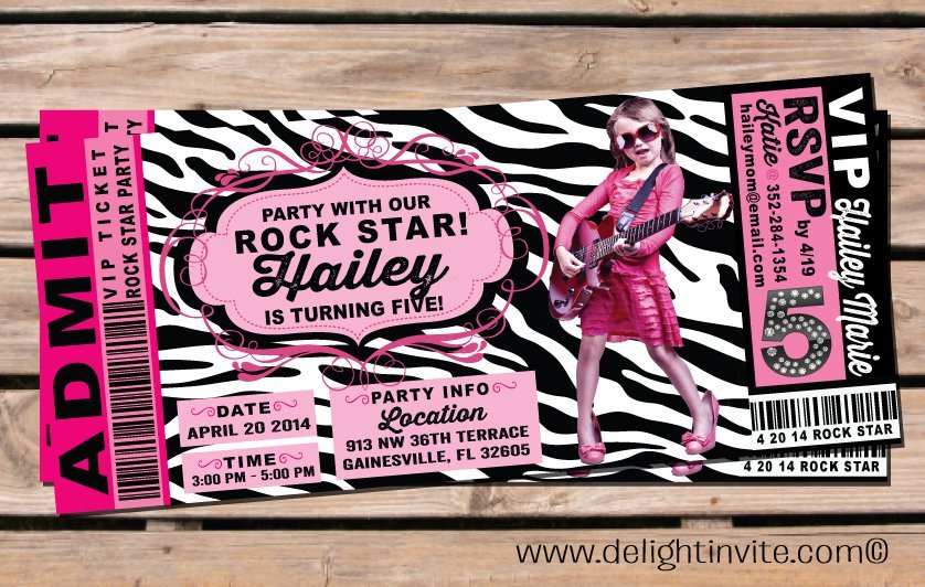 Pink Zebra Striped Invitations
