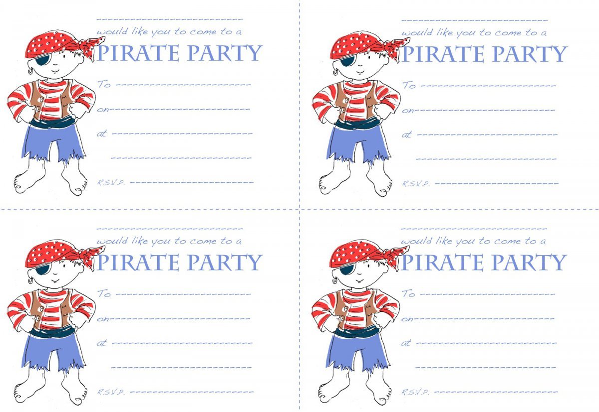 Pirate Party Invitation Templates