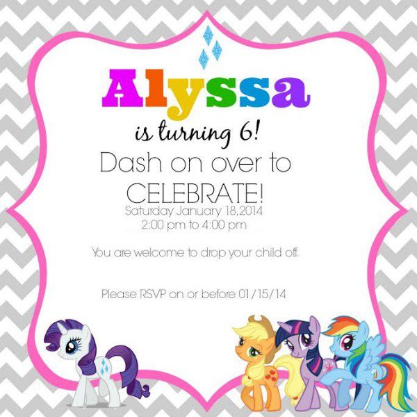 Pony Birthday Party Invitation Wording