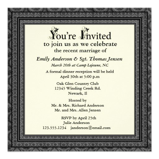 Post-wedding Dinner Invitation Wording