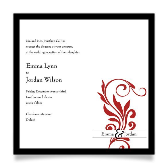 Post Wedding Reception Invitation Wording Template