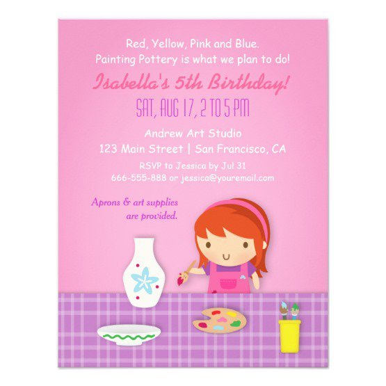 Pottery Party Invitations