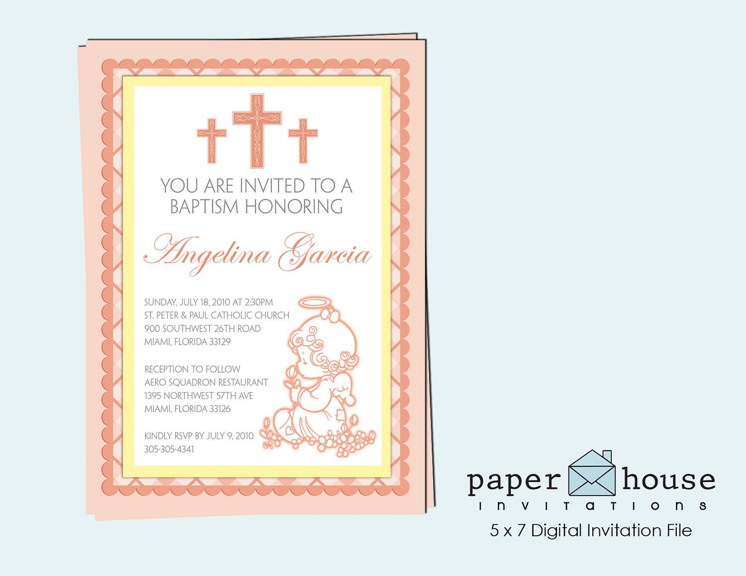 Precious Moments Baptism Invitations