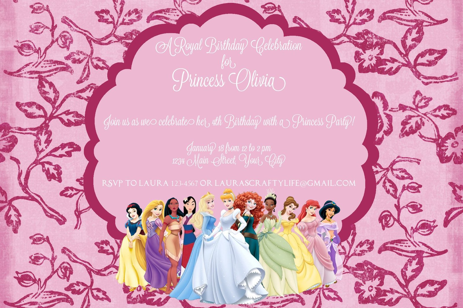 Princess Dress Invitation Templates