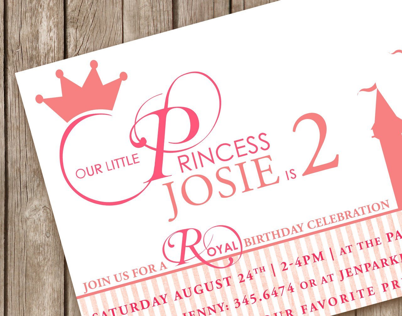 Princess Tea Party Scroll Invitations