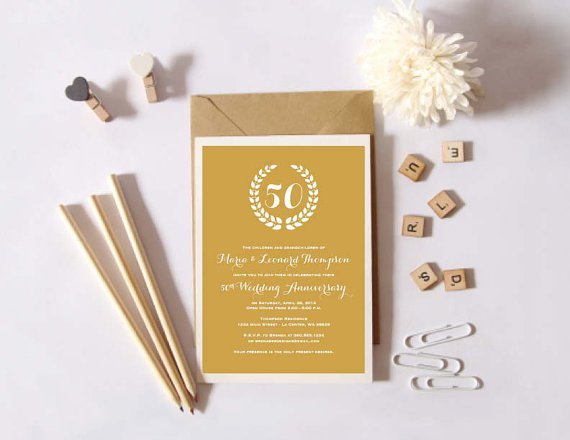 Printable 50th Wedding Anniversary Invitations