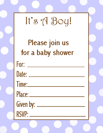 Printable Baby Boy Invitations