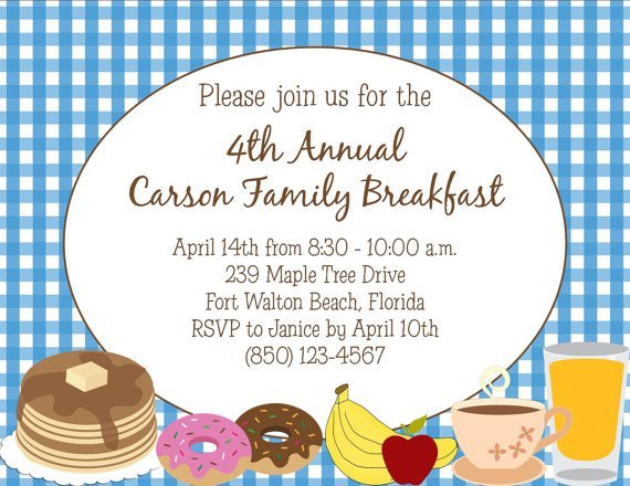 Printable Breakfast Invitations