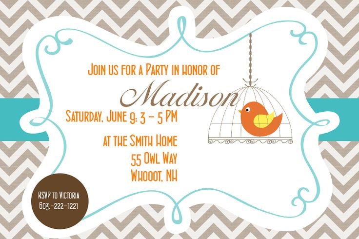 Printable Chevron Birthday Invitation