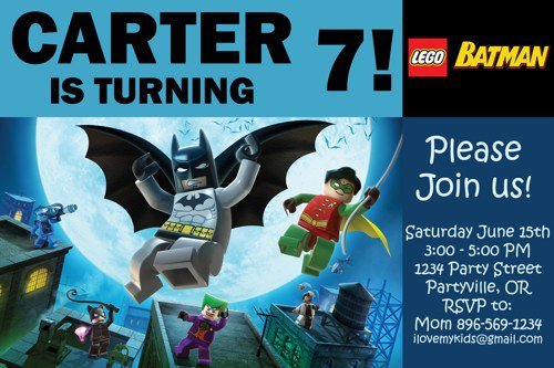 Printable Lego Batman Birthday Invitations