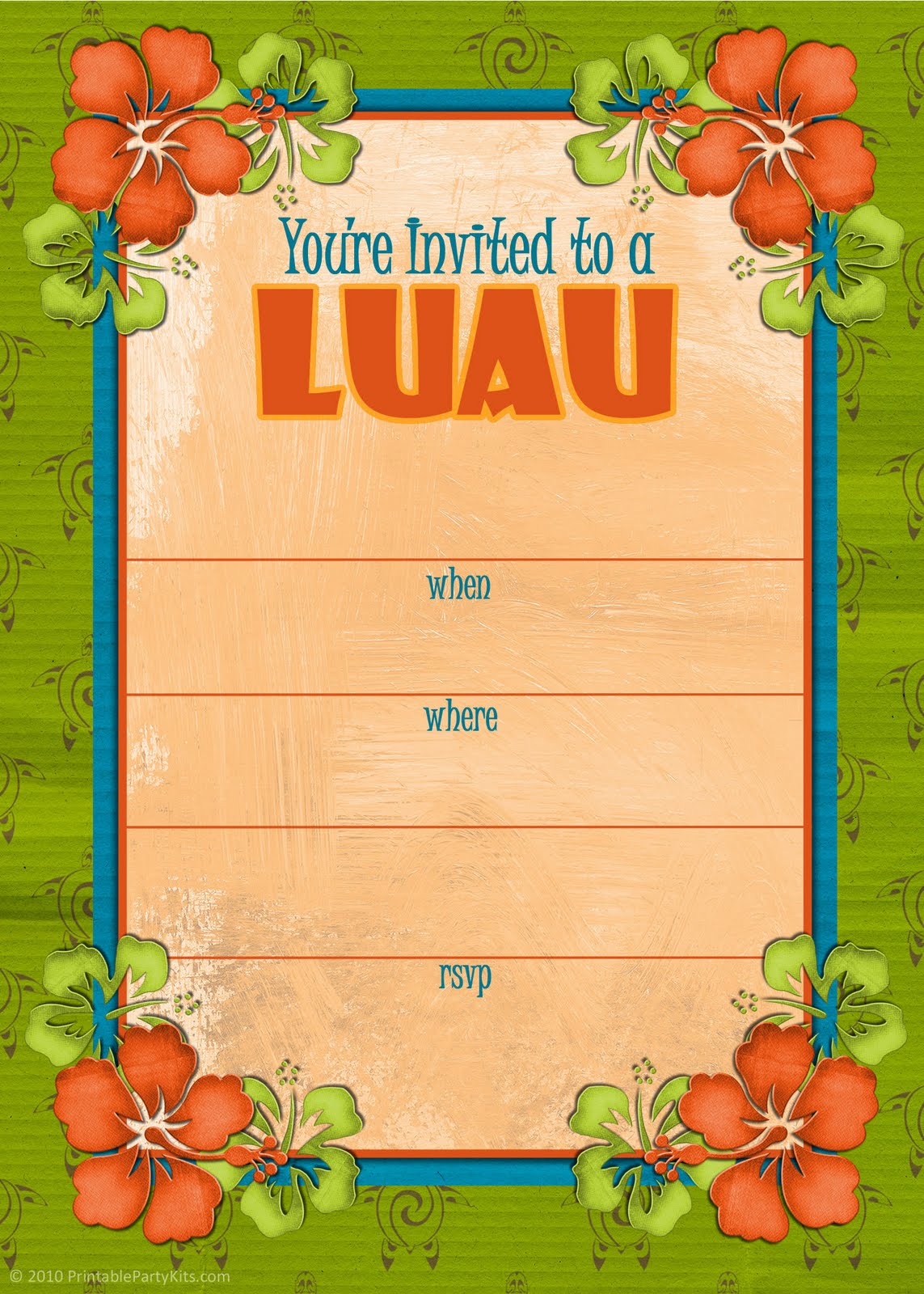 Printable Luau Invitations Free Invitation Design Blog