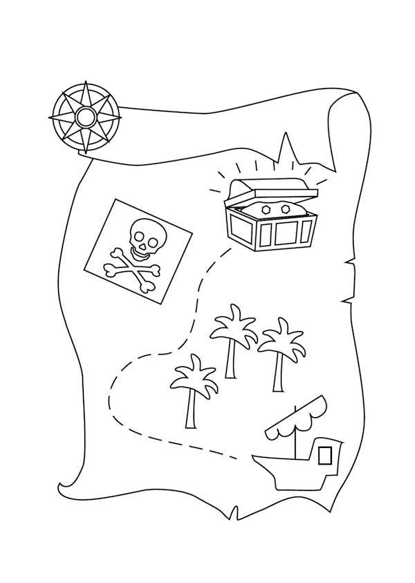 Printable Treasure Map Coloring Pages