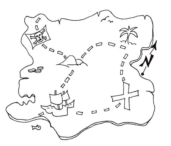 Printable Treasure Map Coloring Pages