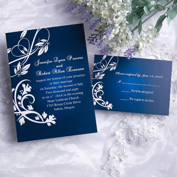 Purple Black And White Damask Wedding Invitations