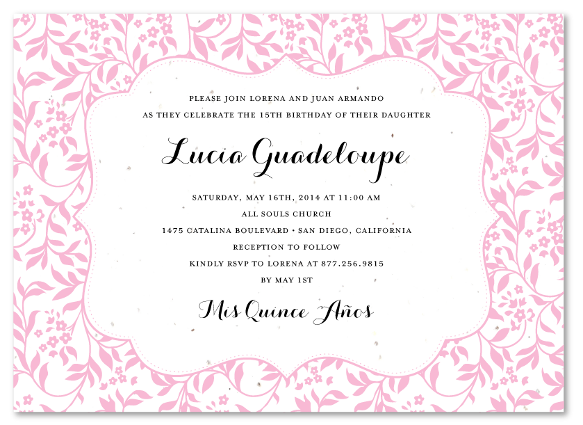 Quince Invitation Wording Examples