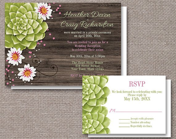 Reception Only Invitations With Rsvp