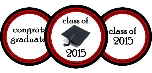 Red And White Chalkboard Graduation