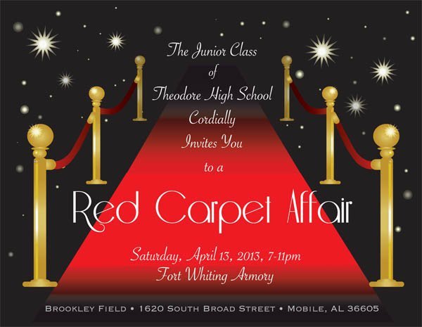 Red Carpet Prom Invitations