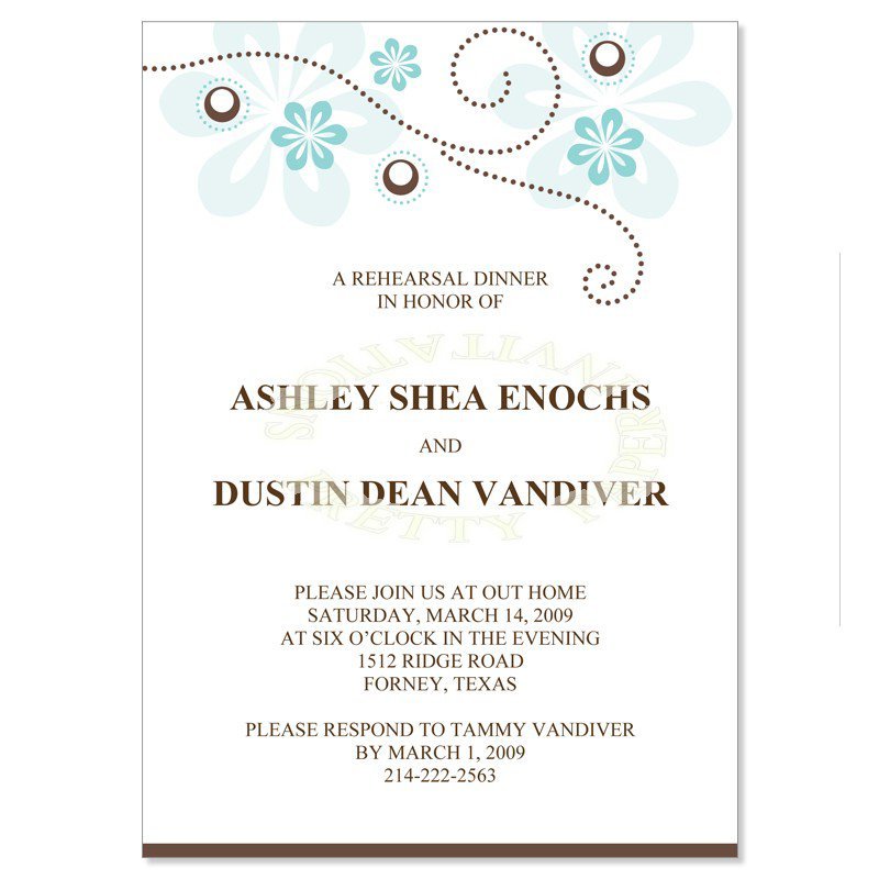Rehearsal Dinner Invitations Templates