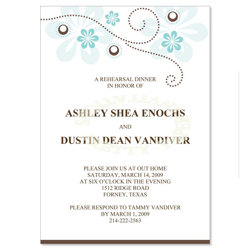 Rehearsal Dinner Invitations Templates