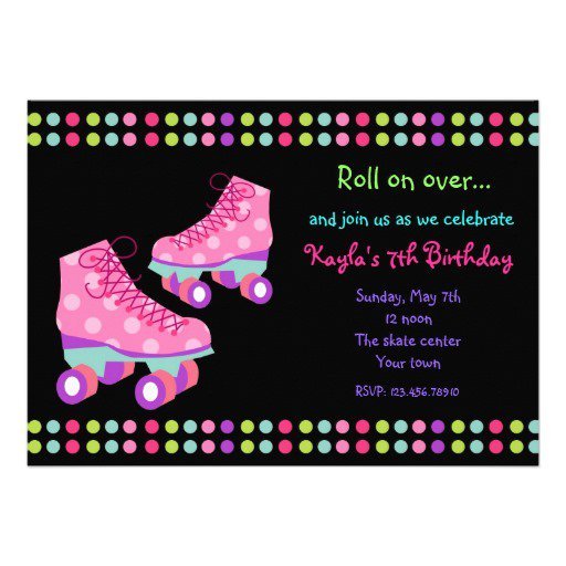 Roller Skate Birthday Invitation Templates