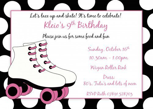 Roller Skating Birthday Invitations Free Printable