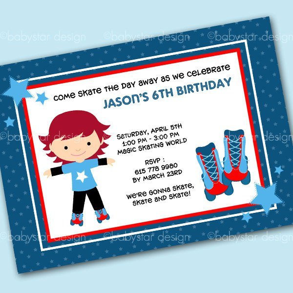 Roller Skating Birthday Party Invitation Template
