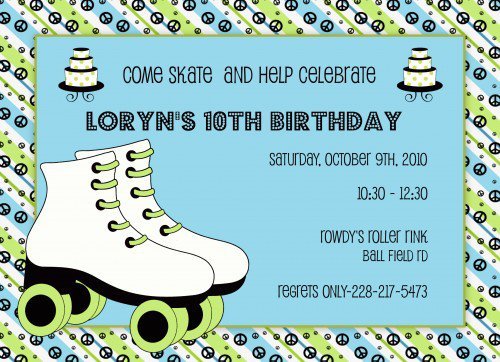 Roller Skating Party Invitation Template Free