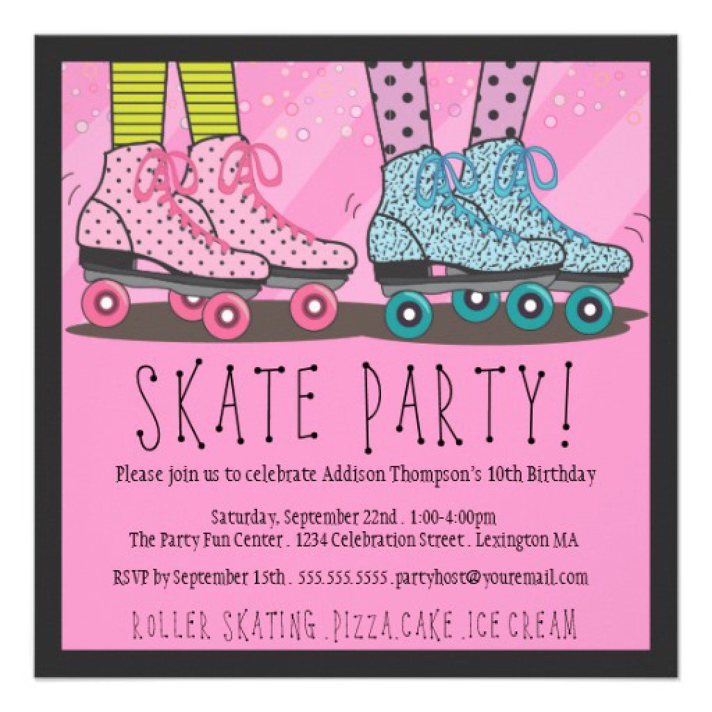 Roller Skating Party Invitations Printable Free